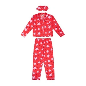 Miso Girls Star Satin Pyjama Set Long Sleeve - Picture 1 of 5