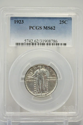 1923 Standing Liberty Quarter 25C PCGS MS 62 #8786 Cover