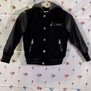 Urban Republic Boys-Youth Black - Size XS (5-6) Zip Up Hoodie Jacket-Wool Blend - Picture 1 of 8