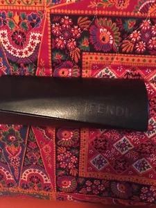 'FENDI' Black LEATHERETTE Hard FOLDING Twist ZUCCA Glasses/Sunglasses ~CASE - Picture 1 of 5