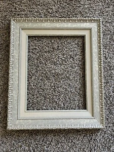 Vintage Carved Ornate Silver Gilded Wood Picture Photo Frame for 11” x 14” Art - Picture 1 of 3