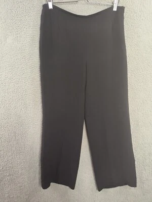 Calça Armani Collezioni XL 32 Vestido Cintura Perna Larga Preto Zíper Lateral Plano Itália - Imagem 1 de 4