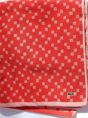 TOALLA DE BAÑO LACOSTE 30x54 PATRÓN NARANJA LOGOTIPO COCODRILO ALGODÓN NUEVO AUTÉNTICO Foto 1 de 2