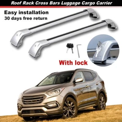 Fits For Hyundai IX45 Santa Fe Sport 2013-2018 Roof Rack Cross Bars Silver - Image 1 of 4