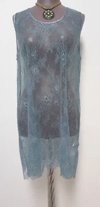 TWINSET MILANO π Negligee/Sexy π SPITZE Damen Gr.M-L NYLON Rauchblau NWT - Picture 1 of 13