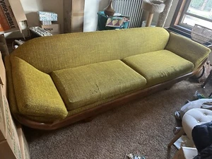 Vintage Adrian Pearsall Style Mid Century Modern Walnut Gondola Sofa - Picture 1 of 9