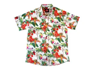 Bacardi Spiced Rum Men's New White Floral 100% Cotton Hawaiian Shirt - Size XL - Picture 1 of 7