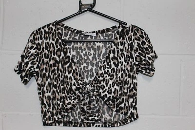 Sons Of Soo Womens Animal Print Cropped Top - Multi - Size Large L (I96) NEW - Image 1 of 3