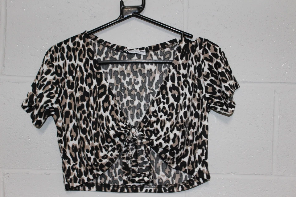 Sons Of Soo Womens Animal Print Cropped Top - Multi - Size Large L (I96) NEW - Image 1 of 3