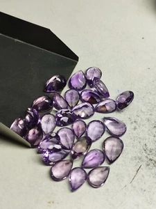Amethyst Pear Gemstones - Brazilian Charms - 7x10, 8x12, 10x14mm - Picture 1 of 13