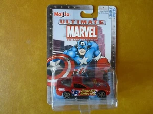 Maisto 1:64 2002 Corvette Coupe Red "Ultimate Marvel Captain America" #9 of 25 - Picture 1 of 5