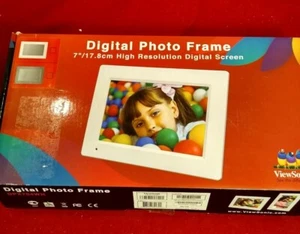NIB Black ViewSonic 7" Digital Photo Frame High Resolution Digital Screen - Picture 1 of 10