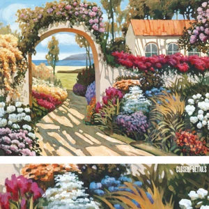 40W"x30H" PATHWAY TO THE SEA I by DATIAN HE - GARDEN FLOWERS CHOICES of CANVAS - Picture 1 of 9