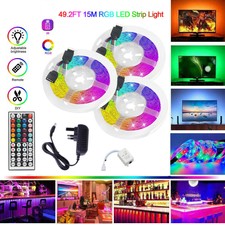 15M RGB 3528 LED Strip Lights With IR Remote TV Back Light 12V Colour Changing