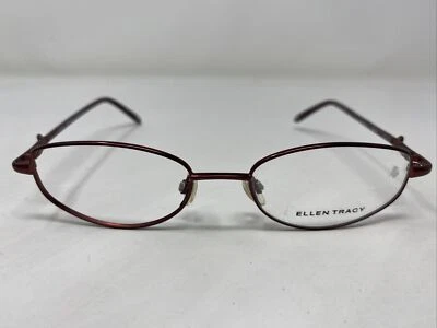 Marco de gafas de borde completo de metal Ellen Tracy OBSIDIAN BURGUNDY 49-17-130 MI47 Foto 1 de 4
