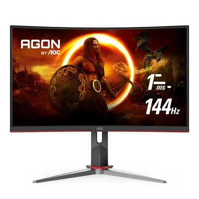 AOC CQ27G2 27" Super Curved Frameless Gaming Monitor QHD 2K, Height adjustable - Image 1 of 4