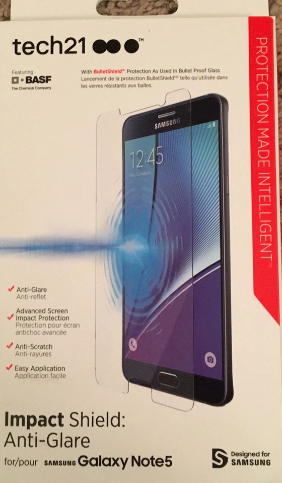 OEM Tech21 Impact Shield Anti Glare Screen Protector for Samsung Galaxy Note 5 ! - Image 1 of 4