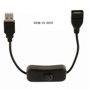 50cm USB 2.0 A Male to A Female Extension Cable With Switch ON OFF Cable - Zdjęcie 1 z 8