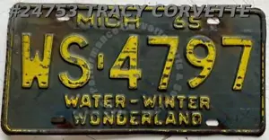 1965 Michigan Original gebrauchtes Metall Nummernschild WS-4797 - Bild 1 von 2