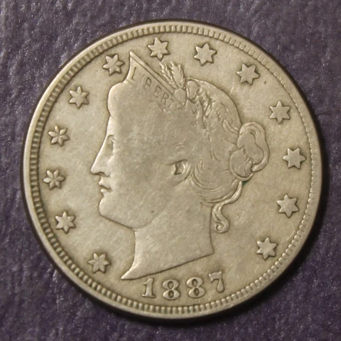 1887 Liberty Nickel Choice Fine................Lot 9570 Cover