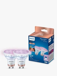 Philips Smart LED 4.7W GU10 Regulable Calor a Frío Bombillas WiZ Paquete de 2 - Imagen 1 de 9