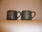 Habitat Set Of 2 Mugs Brew And Tea Finest Blends 1 Grey 1 Green Please See Dscpn
