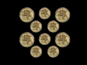 US ARMY ENGINEER BUTTON SET 4X36 LIGNE AND 6X25 LIGNE OFFICAL DRESS VET - Picture 1 of 1
