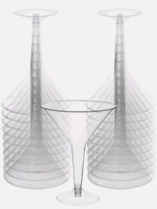 BRAND NEW Big Party Pack Clear Plastic Martini Glasses 8 Ounce Pack of  20