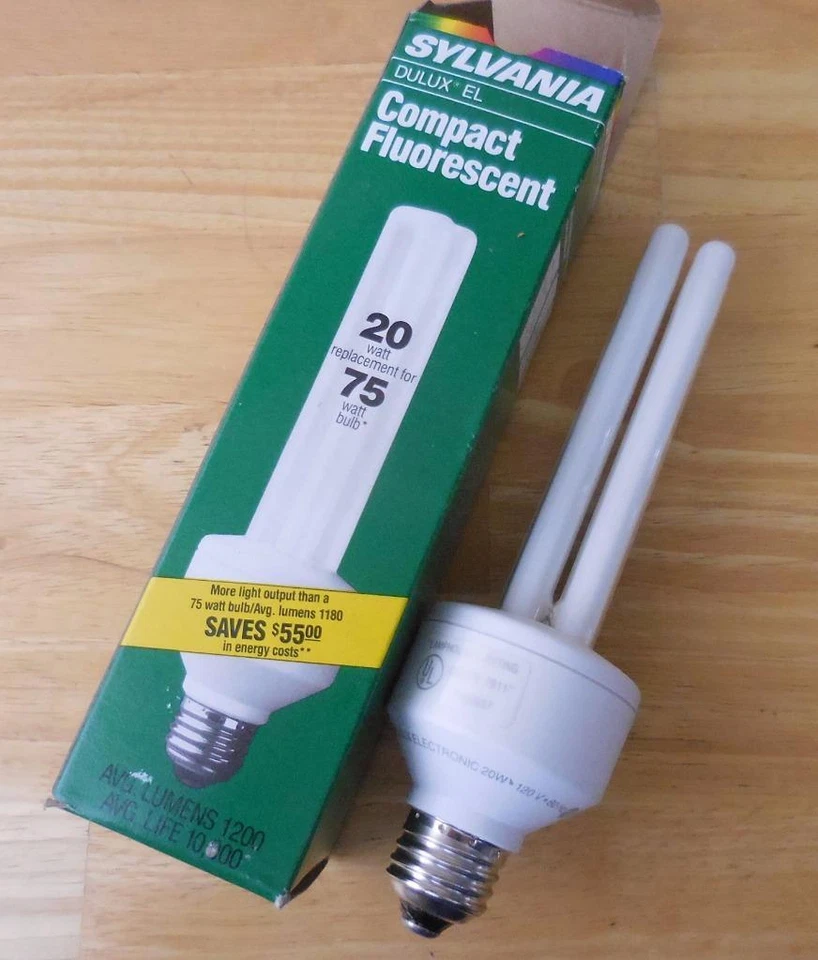 Bombilla Sylvania Dulux EL 20W CFL 2700K 82 CRI #29105 CF20EL/827/MED Foto 1 de 4