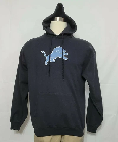 Detroit Lions NFL Black Pullover Hooded sweater size L Large Cover