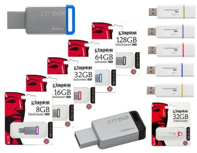 PENDRIVE G4 DT50 USB 3.1 KINGSTON CHIAVETTA 8GB-16GB-32GB-64GB-128GB MEMORIA 3.0 - Immagine 1 di 4