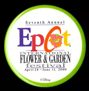 Disney 7th Annual Epcot Flower and Garden Festival 2000 Button - Foto 1 di 1