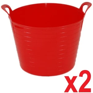 2 x 42 litros CUBO flexible grande y flexible tinte de jardín / ropa/cubo de almacenamiento - Imagen 1 de 2