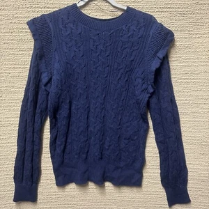 Crown & Ivy Damen L Strick Rüschen Schulter Pullover Cottagecore Dark Academia - Bild 1 von 17