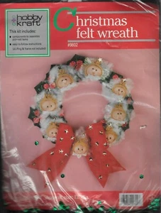hobby kraft~ Angels on High~Christmas Wreath Kit Felt Soft Sculpture w sequins - Picture 1 of 2