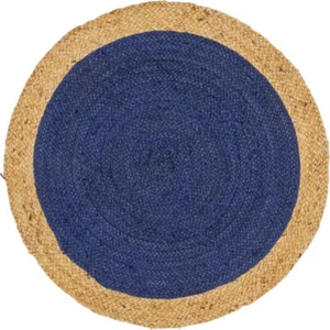 Rug 100% Natural Jute Braided Style Round Carpet Reversible Rustic Look Area Rug - Picture 1 of 53