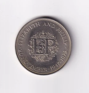 GREAT BRITAIN: 1947-1972 UK QEII & PRINCE PHILLIP 25th ANNIV. CROWN #4883 - Picture 1 of 2