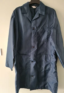 Vintage Rustly Nylon Overall Housecoat Ink Blue L Unisex - Picture 1 of 4