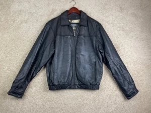 Wilsons Bomberjacke Herren Small Leder Thinsulate Thermo Full Zip Schwarz - Bild 1 von 15