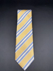 Donald J Trump Signature Collection Tie Mens 100% Silk Yellow Diagonal Striped - Picture 1 of 9