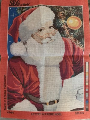 Seg De Paris 45x60 Cm Printed Needlepoint Tapestry Canvas Only  Santa - Image 1 of 4