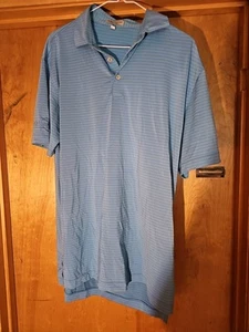 Peter Millar Crown Sport Hales Streifen Performance Golf Polo blau Medium - Bild 1 von 7