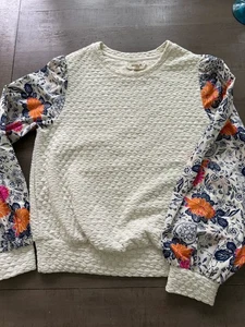 PORRIDGE CLOTHING By Anthropologie Struktur Sweatshirt Floral S Mehrfarbig - Bild 1 von 4