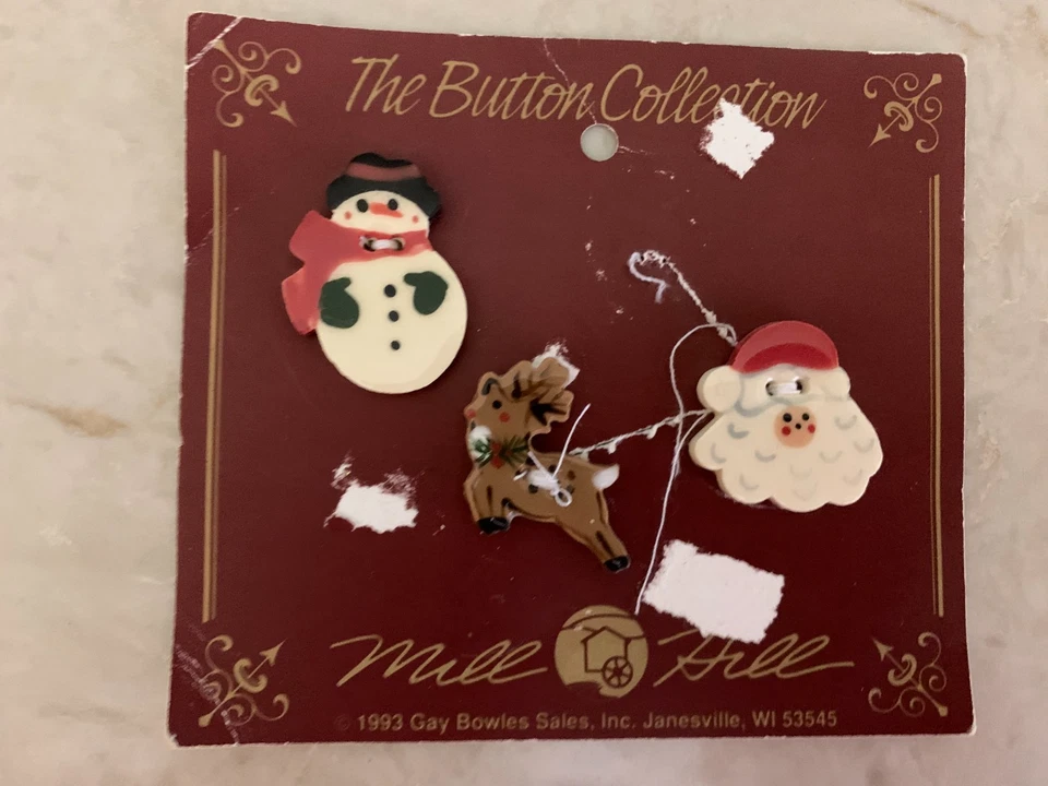 De Colección Mill HillSanta Muñeco de Nieve Reno Navidad Botones Hechos a Mano Cerámica L6 Foto 1 de 1
