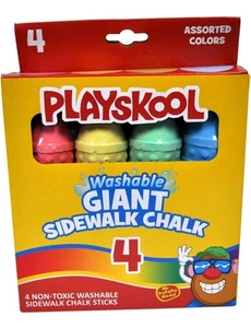 Playskool Washable GIANT Sidewalk Chalk 4 Count - Picture 1 of 2