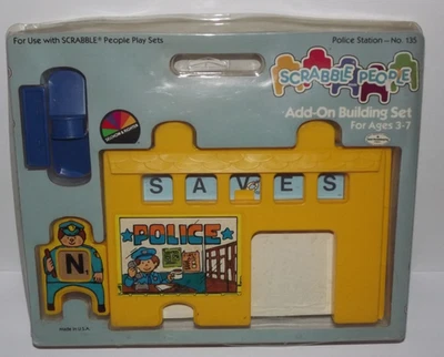 Vintage Scrabble People Play Set Police Department Add-On Building #135 New - Image 1 of 4