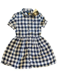 Girls Polo Ralph Lauren Blue And White Gingham Linen Shirt Dress Size 6 NWT $65 - Picture 1 of 2