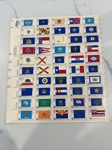 BICENTENNIAL STATE FLAGS (1976) #1633-82 Full Mint Sheet of 50 Postage Stamps - Picture 1 of 1
