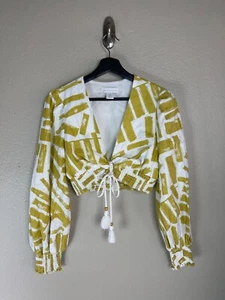 House of Harlow Yellow Printed Two Piece Top & Skirt Holiday Resort Summer Sz S - Picture 1 of 7