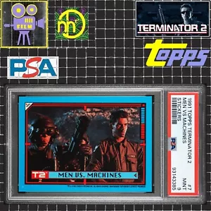 1991 Topps Terminator 2 - #7 Men vs Machines / John Connor - PSA 9 MINT - Picture 1 of 4